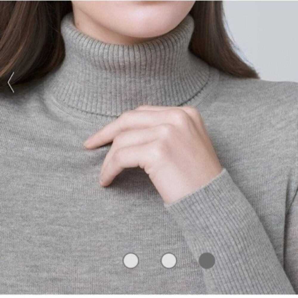 NWOT White House Black Market Petite Cozy Turtleneck Tunic Heather Mercury - Picture 3 of 4